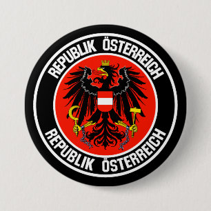 Austria Round Emblem Ronde Button 7,6 Cm