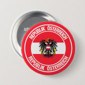 Austria Round Emblem Ronde Button 7,6 Cm (Voorkant /achterkant)