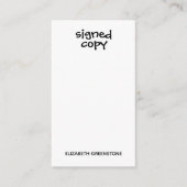 Auteur Bladwijzer voor speciale acties ondertekend Informatiekaartje (Voorkant)