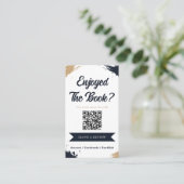 Auteur Boek Review Verzoek QR Code Bedankt Visitekaartje (Staand voorkant)