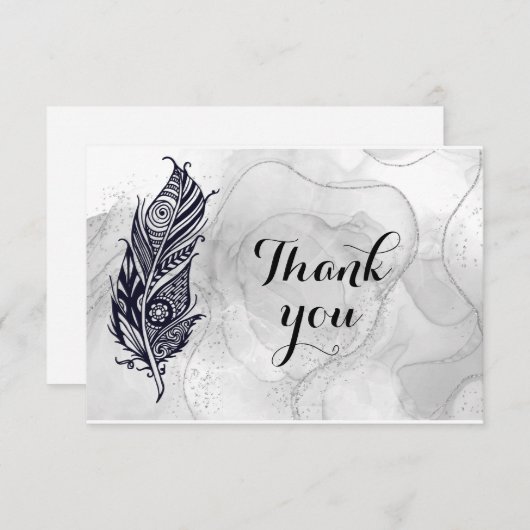 Auteur Boho Tribal Feather Pen Merci (Devant / Derrière)