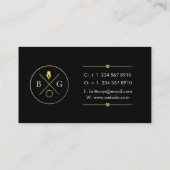 Auteur, carte de visite d'auteur - or chic et noir (Dos)