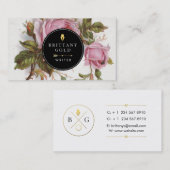 Auteur, carte de visite d'auteur - s'est levé (Devant / Derrière)