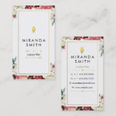 Auteur Carte de visite - Flore chic (Devant / Derrière)