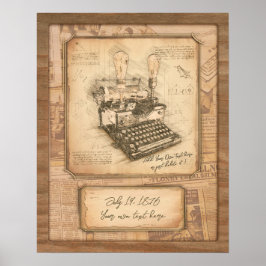 Auteur / columnist van de krant. kunst. Cadeau Poster