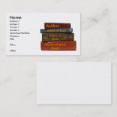 Auteur écrivain Carte de visite de livres romancie (Devant / Derrière)