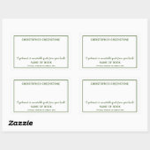 Auteur Groene Bookplaat van de Handtekening Rechthoekige Sticker (Vel)