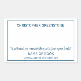 Auteur Handtekening Bladplaat Rechthoekige Sticker