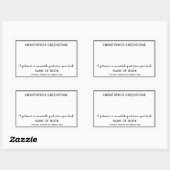 Auteur Handtekening Zwarte Bladplaat Rechthoekige Sticker (Vel)