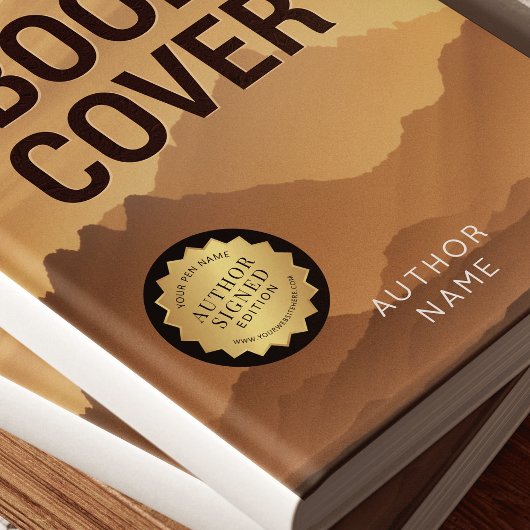 Auteur ondertekende editie Gold Book Signing Stick Ronde Sticker