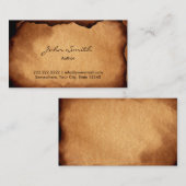 Auteur oude papiertextuur visitekaartje (Voorkant / Achterkant)