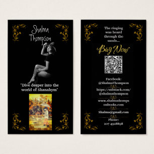 Auteur Promotie Gouden Bloemen Profiel Kaarten Visitekaartje
