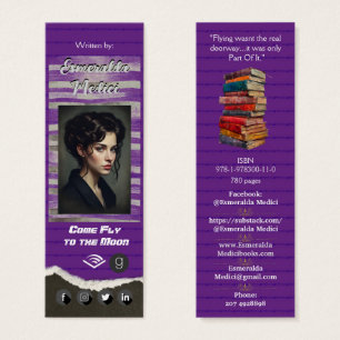 Auteur Promotie Paarse Sci Fi Fantasy Mini Visitekaartjes