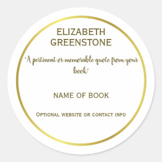 Auteur Promotieboek Citaat Ronde Sticker