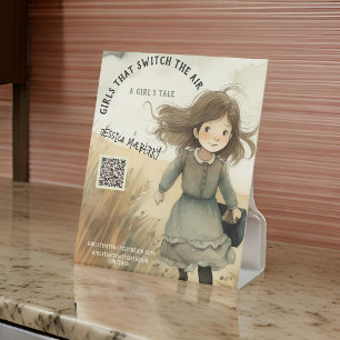 Auteur Promotionele Meisjes Die De Lucht Schakelen Reclamebord Met Voetstuk