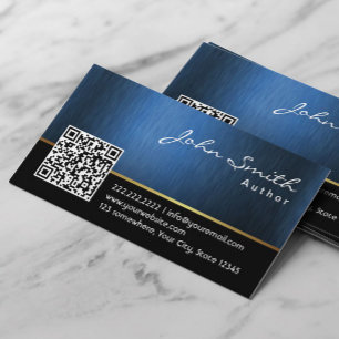 Auteur Royal Blue QR-code Visitekaartje