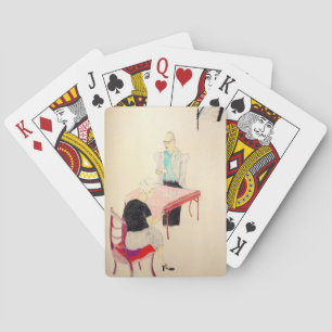 Auteur russe et ses cartes de jeu d'épouse