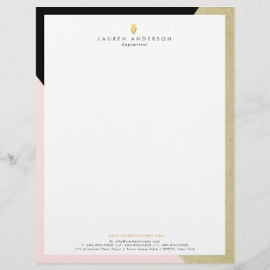 Auteur Schrijver Letterhead Elegant Modern Briefpa Briefhoofd