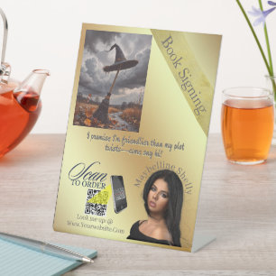 Auteurs Promotionele Roze Goud Reclamebord Met Voetstuk