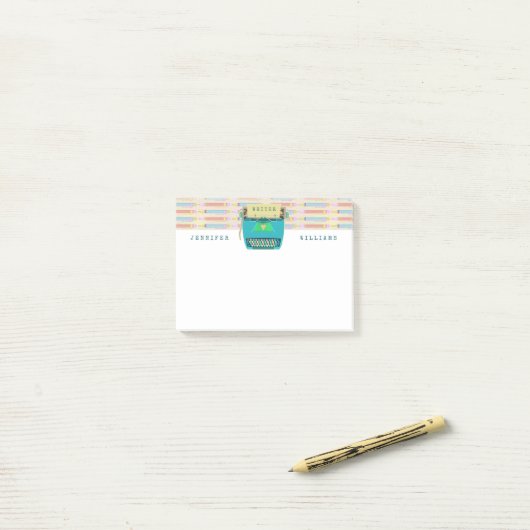 Auteurs van de Schrijvers van de schrijfmachine Post-it® Notes (Op bureau)