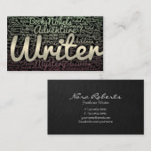 Auteurs van moderne zwarte en witte Word Cloud Wri Visitekaartje (Voorkant / Achterkant)