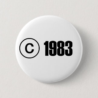 Auteursrecht 1983 ronde button 5,7 cm