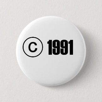 Auteursrecht 1991 ronde button 5,7 cm