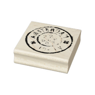 Authentic 1903 Amsterdam Postmark Rubber Art Stamp Rubberstempel