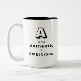 Authentic A - Gepersonaliseerde luxe lof Tweekleurige Koffiemok