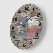Authentic and Rustic Texas Map and Flag on wood Grote Klok (Hoek)