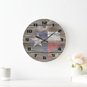 Authentic and Rustic Texas Map and Flag on wood Grote Klok (Huis)