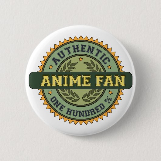 Authentic Anime Fan Ronde Button 5,7 Cm (Voorkant)