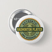 Authentic Badminton Player Ronde Button 5,7 Cm (Voorkant /achterkant)