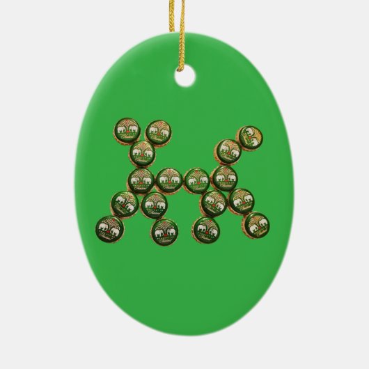 🐶 Authentic Chang Beer Cap Dog Keramisch Ornament (Achterkant)