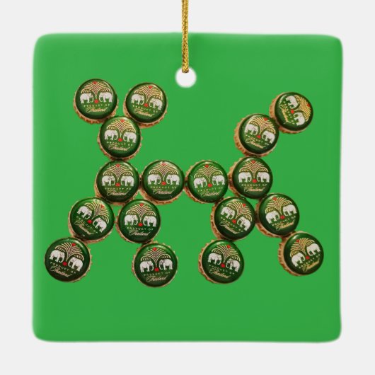 ​🐶 Authentic Chang Beer Cap Dog Keramisch Ornament (Achterkant)