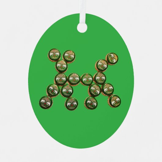 🐶 Authentic Chang Beer Cap Dog Metalen Ornament (Voorkant)