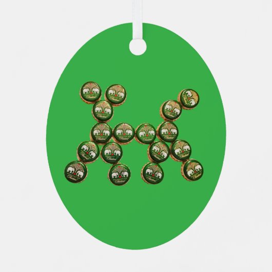 ​🐶 Authentic Chang Beer Cap Dog Metalen Ornament (Achterkant)