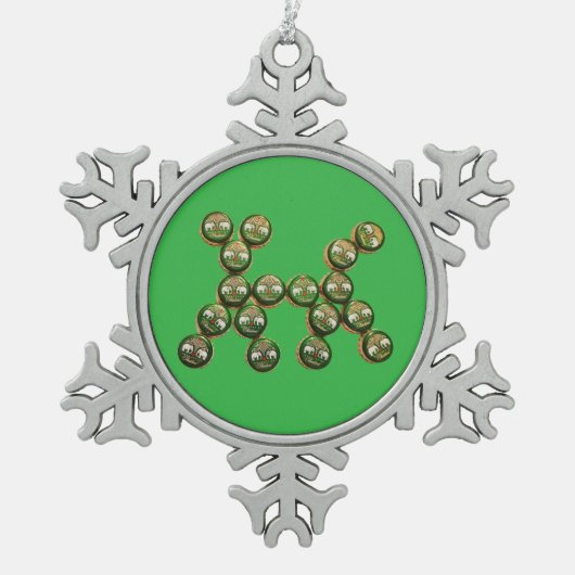 🐶 Authentic Chang Beer Cap Dog Tin Sneeuwvlok Ornament (Voorkant)