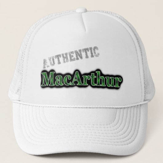 Authentic Clan MacArthur Scottish Tartan Name Trucker Pet (Voorkant)