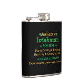 Authentic Irishman voor Hire Funny Heupfles (Rechts)