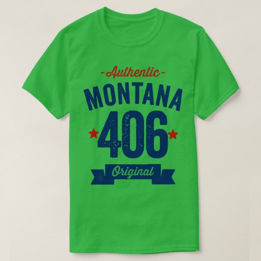 Authentic Montana 406 Area Code T-shirt (Design voorkant)