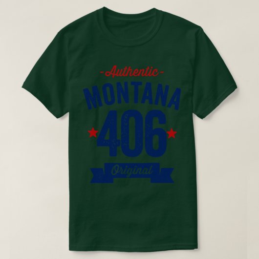 Authentic Montana 406 Area Code T-shirt (Design voorkant)