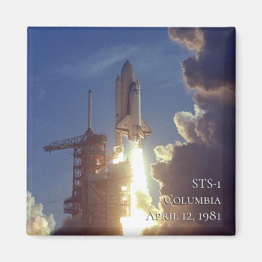 Authentic NASA Photo Space Shuttle Columbia STS-1 Magneet (Voorkant)