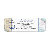 Authentic #Nautical Chart Anchor #Florida Wedding Etiket (Voorkant)
