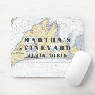 Authentic Nautical Martha's Vineyard  Map Muismat