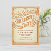 Authentic Old Western BBQ Uitnodiging (Staand voorkant)