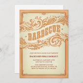 Authentic Old Western BBQ Uitnodiging (Voorkant / Achterkant)