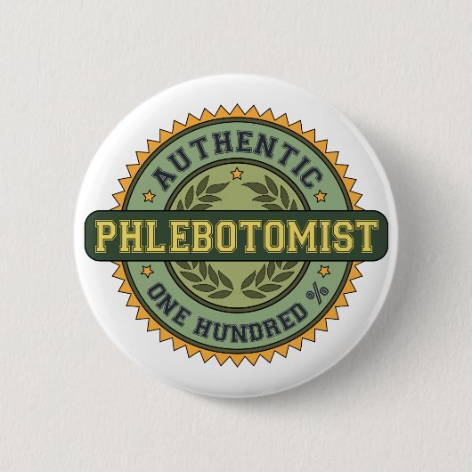 Authentic Phlebotomist Ronde Button 5,7 Cm (Voorkant)