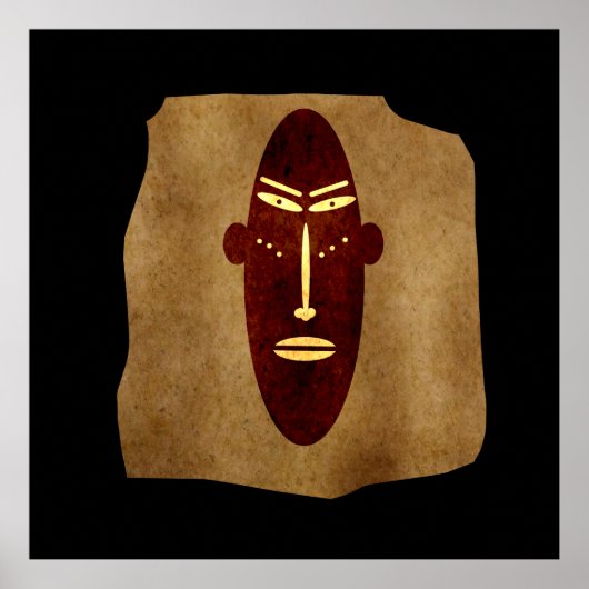 Authentic primitief abstract masker poster (Voorkant)