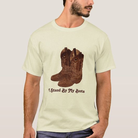 Authentic Ranch-hand Wrangler Cowboy Boots Design T-shirt (Voorkant)